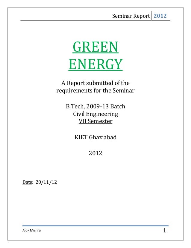 research paper of green energy
