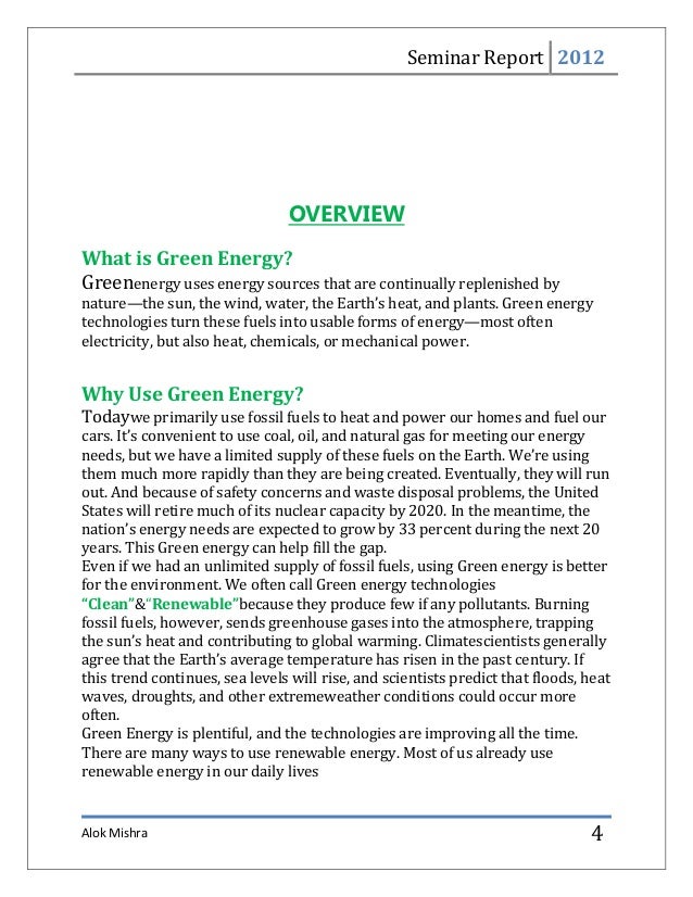 green energy research paper topics