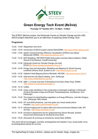 STEEV Green Energy Tech Event Programme