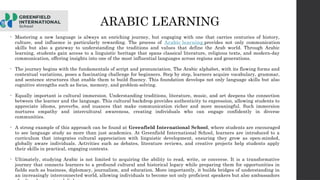arabic learning | Greenfield international school | PPTX