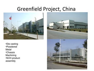 Greenfield Project, China  ,[object Object],[object Object],[object Object],[object Object]