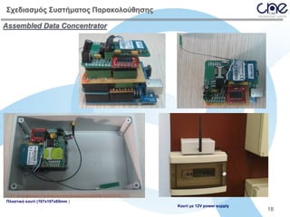 Σχεδιασμός Συστήματος Παρακολούθησης
Assembled Data Concentrator

Πλαστικό κουτί (167x107x65mm )

Κουτί με 12V power supply

18

 