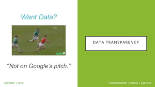 DATA TRANSPARENCY
Want Data?
“Not on Google’s pitch.”
 