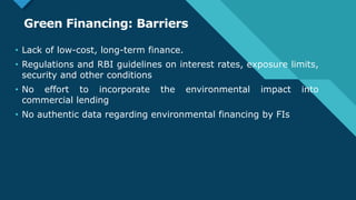 Green Financing Practices Measures And Barriers Ppt