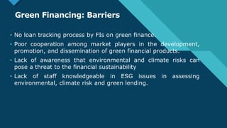 Green financing: Practices, Measures and Barriers | PPT