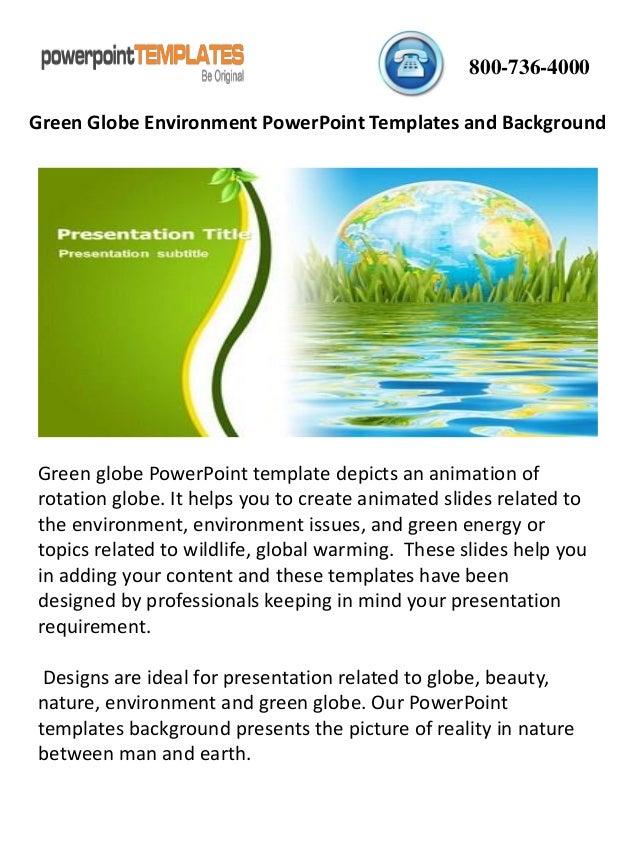 green globe environment powerpoint templates and background powerpoint templ