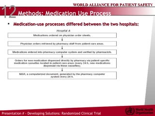 Methods: Medication Use Process Medication-use processes differed between the two hospitals: 