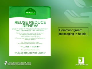 Common “green” messaging in hotels 