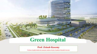 Green Hospital
Prof. Zeinab Kasemy
Professor of public health and community medicine, faculty of medicine, Menoufia University
 