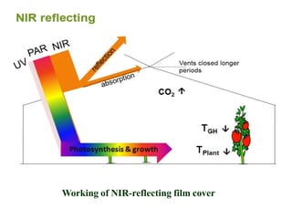 Working of NIR-reflecting film cover
 