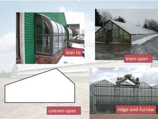 Greenhouse types & its components