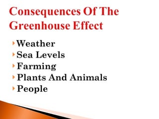 Weather Sea Levels Farming Plants And Animals People 