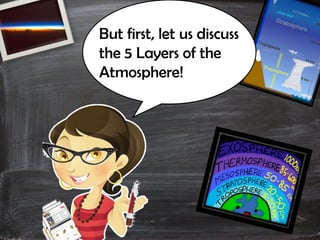 But first, let us discuss
the 5 Layers of the
Atmosphere!
 