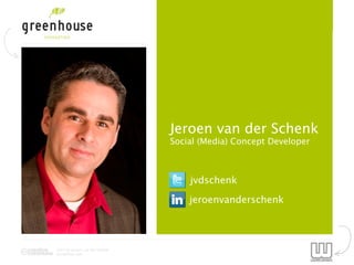 Jeroen van der Schenk
                                Social (Media) Concept Developer



                                    jvdschenk

                                    jeroenvanderschenk




2012 by Jeroen van der Schenk
Socialbites.com
 