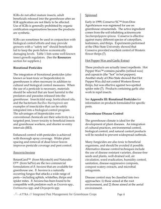 Integrated Pest Management for Greenhouse Crops | PDF