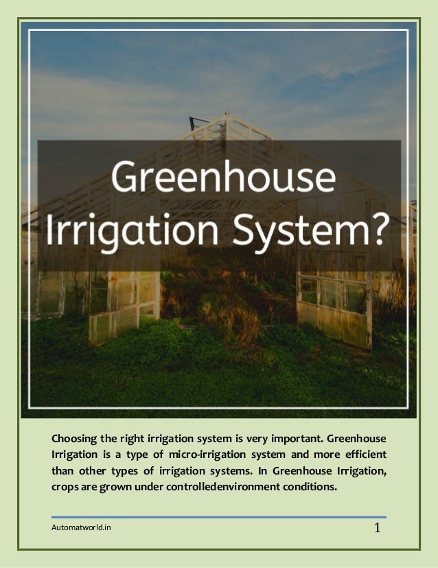 Greenhouse Irrigation System