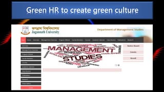 Green HR to create green culture
 