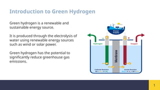 Green Hydrogen - Production and Application | PPTX