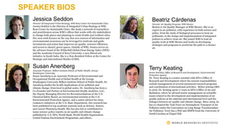 IOM 2015
SPEAKER BIOS
Jessica Seddon
Director Of Integrated Urban Strategy, WRI Ross Center For Sustainable Cities
Jessica...