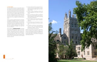 23 
UNIVERSITIES AND SUSTAINABILITY GREENING UNIVERSITIES TOOLKIT 
11 
1.5.3 Socio-cultural 
The socio-cultural dimension of sustainability needs to 
be considered at two levels: internally with respect to 
the university’s own formal and informal organisational 
structures; and externally with respect to the university’s 
relationships with the wider community. Regarding the 
former, the key issue is gaining support and commit-ment 
from students, academic staff, operational staff 
and senior management, groups whose motivations, 
priorities and ways of thinking and doing may be on 
some issues not just unaligned, but diametrically op-posed. 
Section 2 provides a detailed explanation of stakehold-er 
engagement strategies to promote cross-university 
participation in sustainability action – and in particular, 
commitment from senior management. Absence of top 
management support precludes long-term gains. Simi-larly, 
if the university’s leadership is not “walking the 
talk”, then employees will disregard any change initia-tive 
as just “talk” [29]. 
Some remarks on avoiding greenwash are pertinent 
at this point. Greenwash refers to the not uncommon 
situation where an organisation makes serious claims 
to “green” credentials but does little or nothing to act 
on them. Even before making a formal commitment to 
sustainable development, there must be a sufficient 
level of organisational maturity to give confidence to the 
university community that decisions will be followed 
through. In particular: 
Is there evidence that the university has the re-sources 
to commit to implementation of sustain-ability 
programme (budget, people, time, knowl-edge 
and skills)? 
Is there a history of following up internal and 
external engagement with action on the issues 
raised? 
Does the university have efficient and effective 
governance and administration systems (finance, 
facility management, human resources, teaching 
and research management)? 
Are there effective, day-to-day internal and ex-ternal 
communications channels (newsletters, 
websites)? 
Is the university open and transparent in its deal-ings 
with staff, students and the wider commu-nity? 
A university is by definition a teaching organisa-tion, 
but is it also a learning organisation (staff 
development programs, internal and external 
benchmarking and quality systems)? 
Answers to these questions may provide a useful check-list 
of the capacity of the institution to deliver on its 
promises. A lot of negative answers would suggest there 
are more deep-seated management issues to be ad-dressed 
before taking on the additional challenge of 
sustainable development. 
Yale campus 
© SHUTTERSTOCK 
 