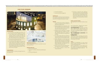 CASE STUDY: DENMARK 
University of Copenhagen 
GLOBAL EXEMPLARS GREENING UNIVERSITIES TOOLKIT 
71 
General Description: 
The University of Copenhagen was founded in 1479 
The University has about 1,000,000 sqm premises 
on four campus areas in central Copenhagen. The 
University consists of 8 faculties and more than 
100 departments and research centres. It has more 
than 7,000 employees and over 37,000 students 
The University is working towards becoming one of 
the Europe’s most green campus areas 
The University’s Green Lighthouse, Denmark’s first 
carbon-neutral public building, is located at the 
Faculty of Science. It has been built in less than a 
year and it houses the Student Service Centre. The 
Green Lighthouse also hosts The Copenhagen In-novation 
and Entrepreneurship Lab (CIEL). It is the 
place of work of 19 people. 
Target beneficiaries: 
Community largely at university and regional level, but 
also at global level. 
UNEP thematic priority area: 
Climate change; Resource efficiency (sustainable consump-tion 
and production). 
Project/Innovation area: 
Research & Development 
Greening of University infrastructure/facilities/opera-tions 
Community collaboration 
72 
University management 
Student participation/engagement 
Identified issues: 
The university, considering its size and research pro-file, 
recognises its ‘green responsibility’ and wishes to 
become one of the greenest campuses in Europe. 
Outcomes: 
The university aims to reduce its energy con-sumption 
and greenhouse gas emissions by 
20% between 2006 and 2013 
Ongoing engagement and collaboration with 
both internal and external partners to achieve 
more sustainable campus; active involvement 
of faculties and student organisations 
Improving thermal performance of existing 
buildings, energy smart installations in build-ings, 
facilitating energy smart conducts by 
employees and students, and energy efficient 
purchases 
The energy savings projects are expected to 
result in annual reduction of 1700 tons of CO2 
emissions and annual saving of DKK 4.6 million 
Global collaboration to communicate and 
share own experiences with the sustainability 
efforts with other universities such as through 
International Alliance of Research Universities 
(IARU) collaboration and International Sus-tainable 
Campus Network (ISCN) 
By 2013, at least 75% of all purchases via pur-chase 
agreements to require sustainability. 
The University develops an annual Green 
Campus Action Plan. 
Partnered in creating the Green Lighthouse, 
Denmark’s first carbon-neutral public building, 
which provides for its total energy needs with 
35% of solar energy and 65% of district heat-ing 
with heat pump. 76m2 of solar cells on the 
roof power the building’s lighting, ventilation 
and pumps. 
Evidence / Assessment / Rating: 
Green Lighthouse is a CO2 neutral building in opera-tion. 
Size of implementation: 1,000,000 sqm for all prem-ises 
and 950 sqm for Green Lighthouse. 
Cost of implementation (US $): Approx. $6.6 million 
(DKK 37 million) for Green Lighthouse; Approx. $1.8 
million (DKK 10 million) for energy and climate ef-forts; 
Approx. $45,000 (DKK 250,000) for student sus-tainability 
initiatives. 
Year of implementation (construction): 2008 
–2009 (Green Lighthouse) 
Funding partners: 
The Ministry of Science, Technology and Innovation 
(DKK 33 million); VELUX, VELFAC, Windowmaster and 
Faber (DKK 3.5 Million); and Rockwool, Veksø, Knauf 
and Danogips (DKK 500,000). 
Source: 
UNIVERSITY OF COPENHAGEN. n.d. Green Campus 
[Online]. Available: http://climate.ku.dk/green_cam-pus/ 
[Accessed 18 March 2012]. 
VELUX. n.d. Experiment # 2 - Green Lighthouse [On-line]. 
Available: http://www.velux.com/sustainable_ 
living/model_home_2020/green_lighthouse [Ac-cessed 
24 March 2012]. 
 