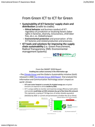 Green ICT Sustainable Supply Chain | PDF