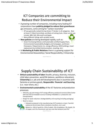Green ICT Sustainable Supply Chain | PDF
