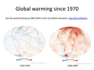 Global warming since 1970See the world heating up 1884-2010 in this new NASA animation. http://bit.ly/NasAni1970-19792000-2009
