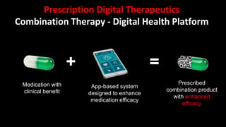 Prescription Digital Therapeutics
Create Value In Areas Of High Patient Need
Combination
Therapy
PDTs can monitor toxicity...