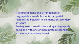Tertiary structure of proteins.pptx (Biochemistry) | PPTX