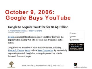 October 9, 2006: Google Buys YouTube 