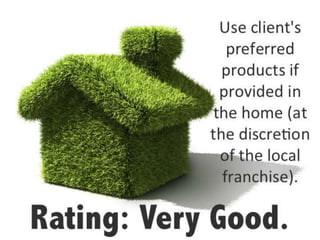 Rating: Very
Use client's
preferred
products if
provided in
the home (at
the discretion
of the local
franchise).
 