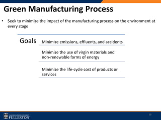 Green manufacturing | PPTX
