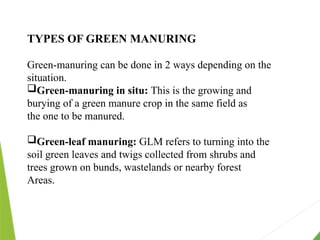 Green Menuring greenmanure.pptx information of green manure | PPTX