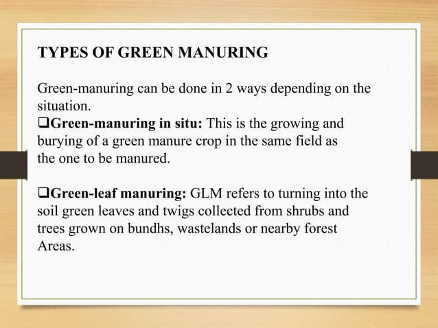Green manuring | PPT | Agriculture | Industries