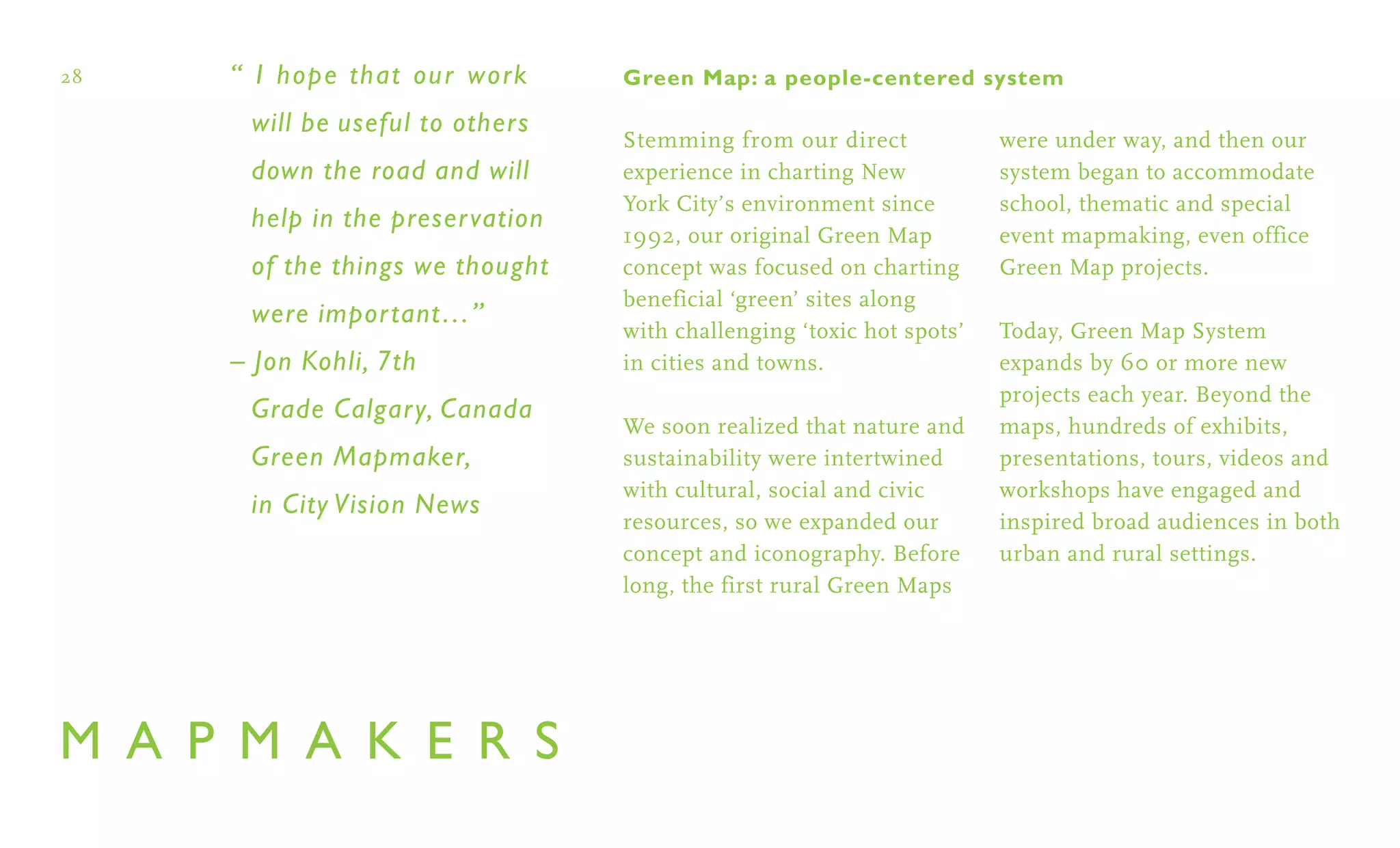 Green Map System Brochure