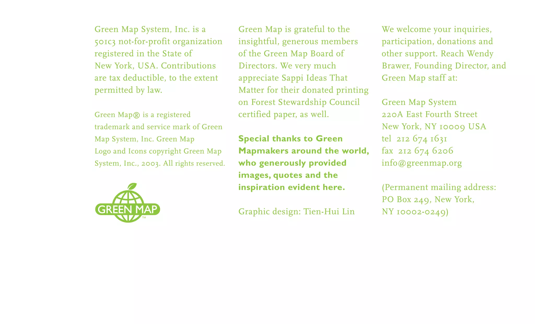 Green Map System Brochure