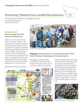 2. Rokujogata Tideland Green Map (2006) | Mikawa Bay, Aichi, JAPAN




Protecting Tideland from Landfill Development
Ise M...