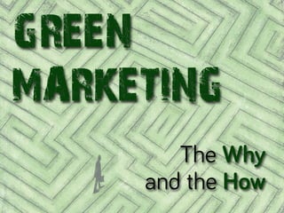 Green
Marketing
The Why
and the How
 