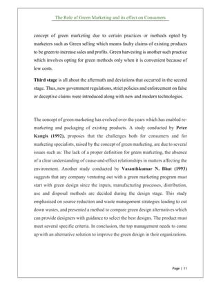 The Role of Green Marketing and its effect on Consumers | PDF