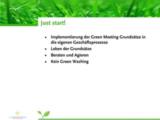 Green Meetings - How?