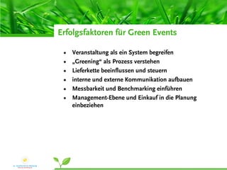 Green Meetings - How?