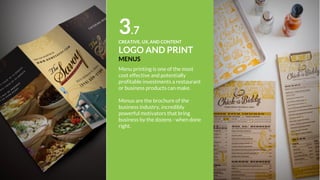 4CREATIVE, UX, AND CONTENT
USER INTERFACE
DESIGN
It’s the design of user interfaces for
machines and software, such as
computers, home appliances,
mobile devices, and other electronic
devices, with the focus on
maximizing the user experience.
The goal of user interface design is
to make the user's interaction as
simple and efficient as possible, in
terms of accomplishing user goals
 