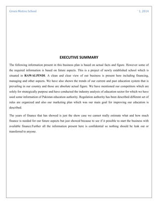 Business Plan of School | PDF