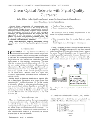 COMPUTER ARCHITECTURE AND NETWORKS OPTIMIZATION PROJECT. MAY/JUNE 2012                                                    ...