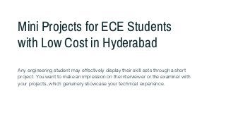 Mini Projects for ECE Students with Low Cost in Hyderabad | PDF
