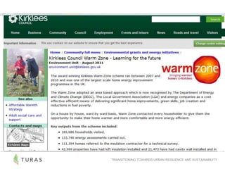 TRANSITIONING TOWARDS URBAN RESILIENCE AND SUSTAINABILITY
 