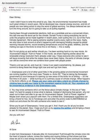 Greenpeace Email from Al Gore