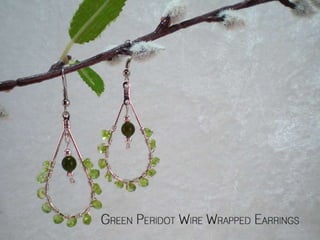 Green peridot wire wrapped earrings