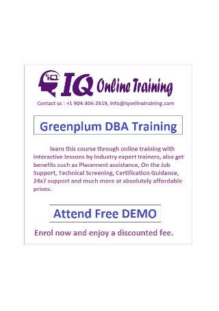 Greenplum dba training